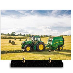 Plaque rectangle Tracteur agriculteur (21cm×29cm) Modèle de taille Moyenne
