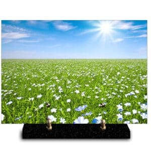 Plaque rectangle "Nature" - Champ de lin en fleurs (21cmx29cm) Modèle de taille Moyenne